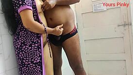 Bhabhi in new nightie makes Devar's cock hard, then he bends her over for wall fuck