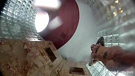 Christy Mack's backstage lesbian shower fun