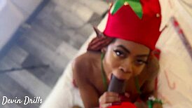 Watch Devin deepthroat that big black monster cock, you petite ebony slut!