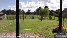 Naked Volleyball Game Turns Into Outdoor Pussy Licking