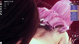 in this anime 3d hentai, the girl gives a blowjob and gets fucked