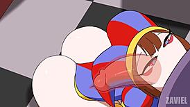 Pornmi Zaviel sucks monster cock in cartoon 😈