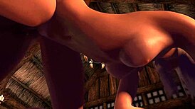 Blonde Chick Takes Big Dick In Front Of Fire 3D Porn