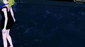 Anna uses her dripping wet pussy to perform an exorcism in Shaman King hentai