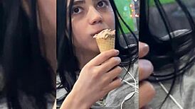 My friend uses me as dessert and finishes inside