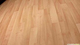 Blonde woman arouses partner with titty technique before doggy session