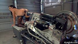 Huge Boobs Babe Takes Monster Fucking Machine Deep Inside