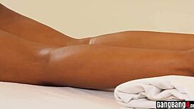 Filthy Ebony Bitch Pleases Four White Pleasure Poles 😜