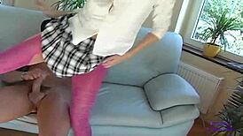 Teen visits boss's house for outdoor anal session