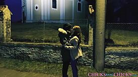 Three Feminine Babes Licking and Toying Pussies in Lesbian Threesome with Big Tits