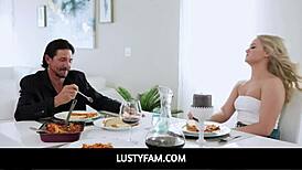 Lustyfam - Blonde Stepdaughter Fucking Father-in-Law with Tits and Ass