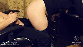 Small office assistant seductive ass pleases boss
