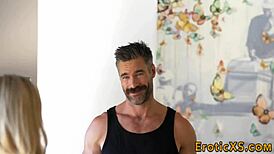 blonde hottie riding lover hard with big tits bouncing