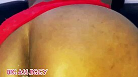 hardcore sex with black ebony pussy filled with creampie