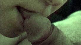 Busty Brunette's Cheeky Blowjob Ends With Cum In Mouth.