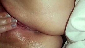 rough dildo fucking inside wet pussy with fingering