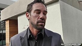 Asian Teen 18+ Ella Voneva Bends Over for Diamond Banks' Strap-On Ramming Her Pussy in Threesome