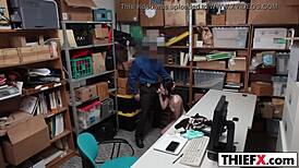 I punished the burglar at work with blowjob and big cock in garage