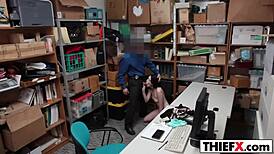 I punished the burglar at work with blowjob and big cock in garage