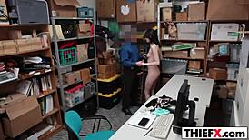 I punished the burglar at work with blowjob and big cock in garage