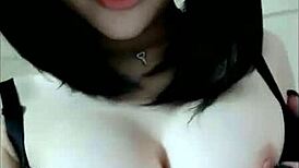 hot korean babe teasing on webcam with big boobs for fun