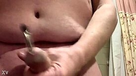 He cums after intense sounding session.