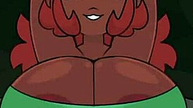 i'm stroking these huge furry tits while cumming all over them