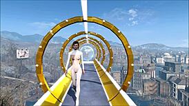 Fallout 4 brunette anime babe in sexy fashion gets hardcore drilled