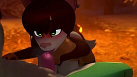 Furry sucks dick nicely and cums!