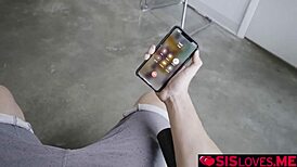 Stepbrother peeps on stepsister undressing 😏