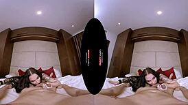 i'm watching this german milf with huge boob in vr pov