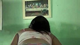 Teen Brazilian amateurs dancing funk in Portuguese style