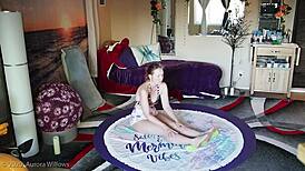 Russian redhead in yoga lesson