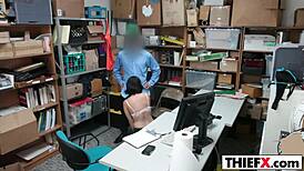Teen Thief Penelope Reed Caught and Punished with Hard Office Cock