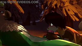 Furry sucks dick nicely and cums!