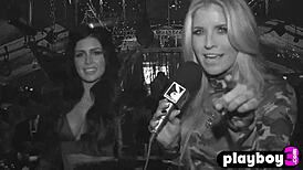 Sexy big boobs babe reveals shaved pussy