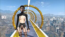 Fallout 4 brunette anime babe in sexy fashion gets hardcore drilled