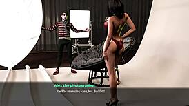 Monica models in a cute fashion photoshoot business