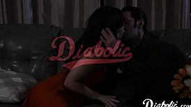 Hot brunette babe teases cock with mouth then rides doggy style