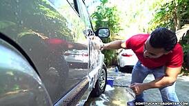 Naughty Sierra Nicole Fucks Car Wash Man DFMD15689 in Missionary