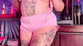 i'm teasin in silk pajamas, showin my big ass and tits