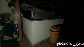 Hot Lovers Fucking Outdoors At Night