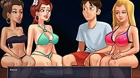 Fucking My Girlfriend And Her Bitch Friend On The Beach In Summertime Saga