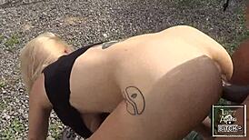 Nadia White fucks Don Whoe rough outside with deepthroat and facial 😈