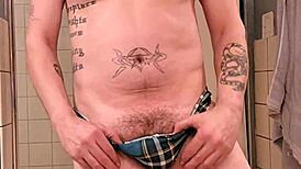 Amateur Woman Shows Off Big Ass in Thong and Panties in Bathroom.