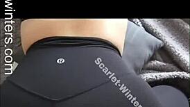 हॉट बड़ी गांड टीचर लेगिंग्स हॉल ऊप्स!