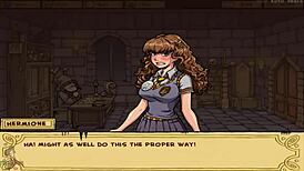 Akabur's witch trainer unfolds with costumes, dancing, and teasing in this playthrough part