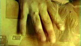 in the office, the blonde bends over for doggystyle fucking, her tits bouncing as she takes the cock deep.