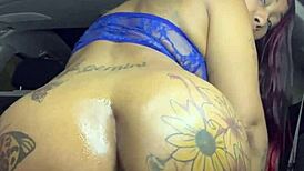 layla red get freaky in the car with squirting anal