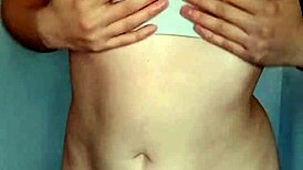 Young latina brunette masturbates in lingerie after spinning class